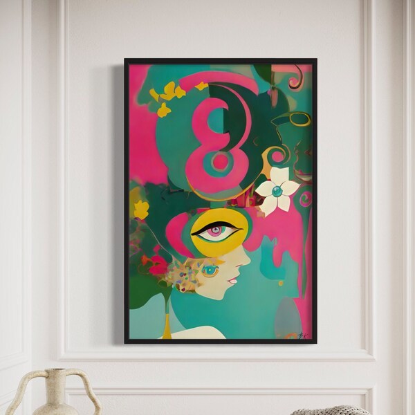 Surreal Faces Artwork, Office Gift, Minimalist Artwork, Abstract Face Wall Art, Luxury Home Decor, Modern Wall Art, Abstract Wall Art, Decor