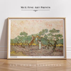 Women Picking Olives Van Gogh Gallery Wall Art Print Vintage Landscape Oil Painting Labor Poster Mid Century Aesthetic Living Room Decor#165