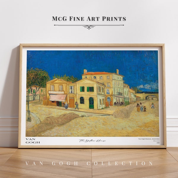 The Yellow House Van Gogh Print Gallery Wall Art Poster Vintage Aesthetic Living Room Rustic Home Decor Mid Century Oil Painting Art|PWA#361