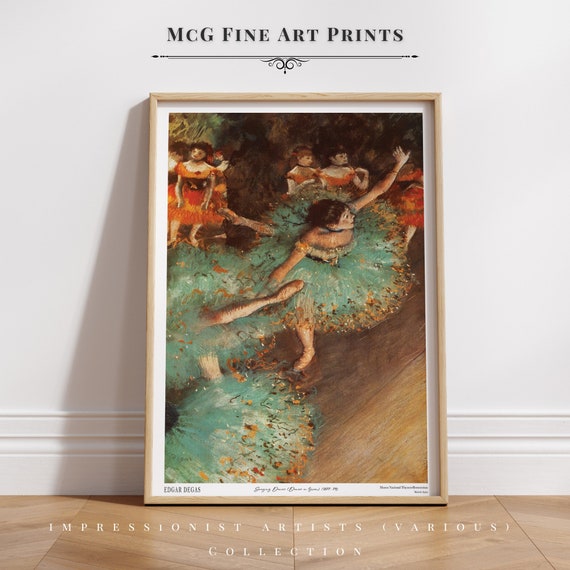 Degas vintage ART poster【踊り子】 Swaying Dancer in Green Degas Wall Art Print Vintage Ballerinas