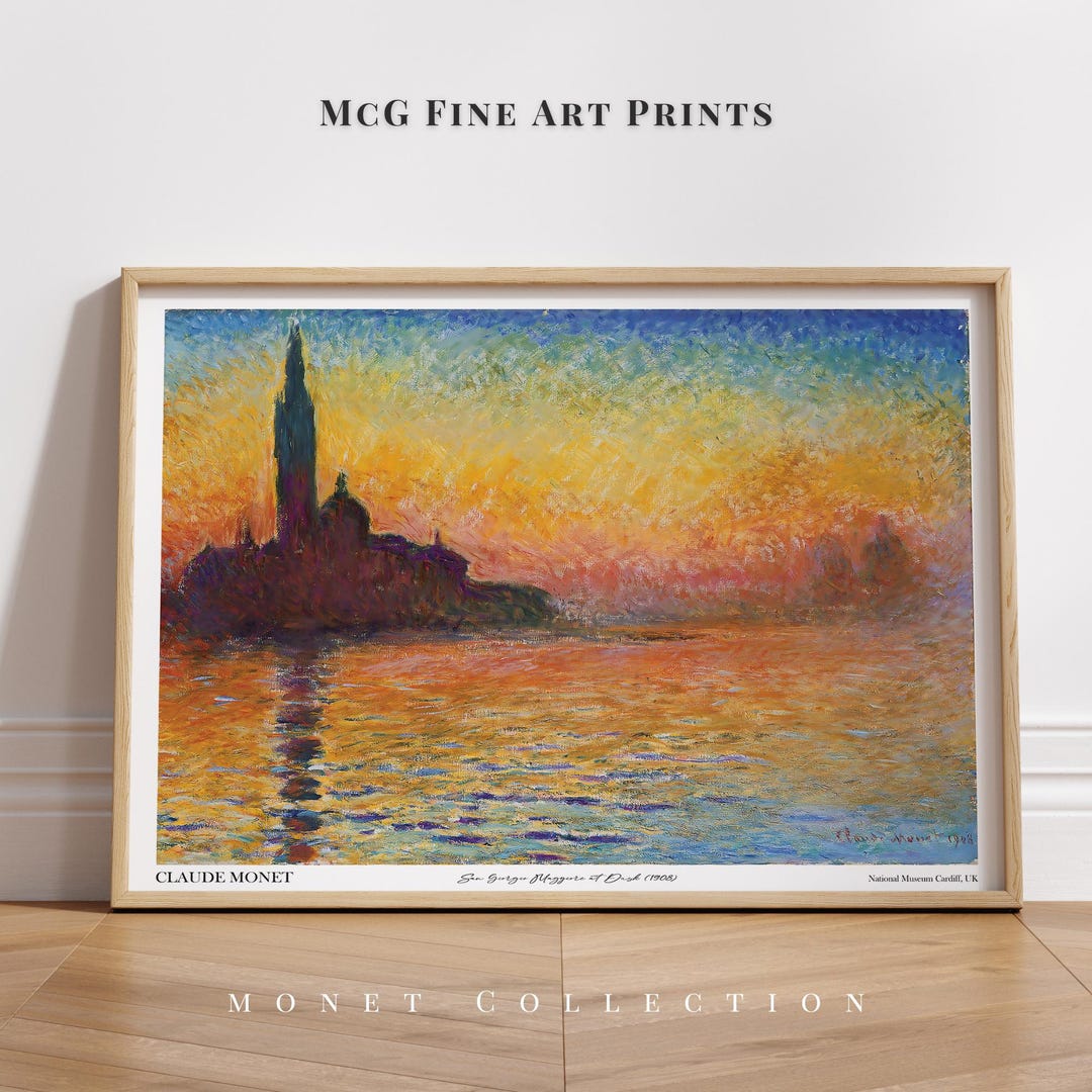 San Giorgio Maggiore at Dusk Monet Gallery Wall Art Print Vintage