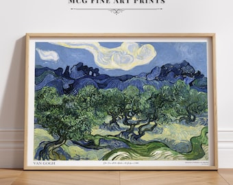 Olive Trees Alpilles Van Gogh Gallery Wall Art Print Vintage Green Landscape Oil Painting Poster Mid Century Aesthetic Living Room Decor#339