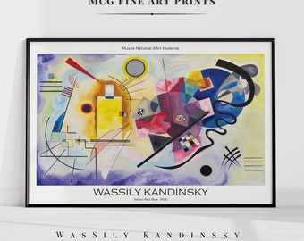 Yellow Red Blue Kandinsky Print Mid Century Modern Minimalist Gallery Wall Art Poster Abstract Painting Living Room Boho Home Decor|PWA#053