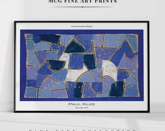 Blue Night Paul Klee Gallery Wall Art Print Mid Century Modern Minimalist Poster Abstract Oil Painting Aesthetic Living Room Home Decor#062
