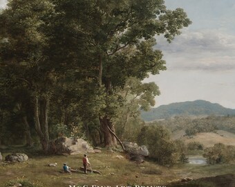 The Wood Chopper Gallery Wall Art Forest Print Antique