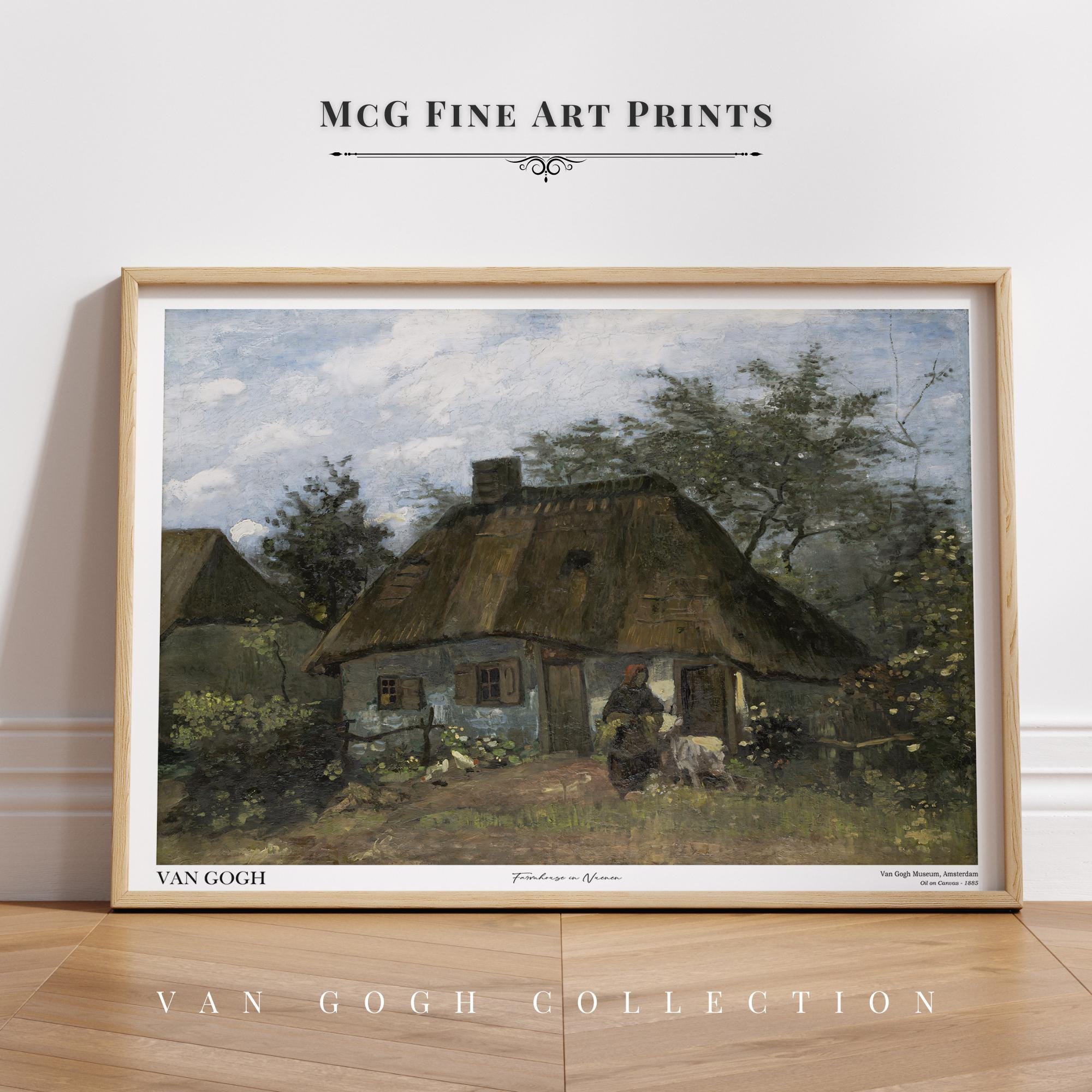ヌエネンの農家 ゴッホ ウォールアートプリント ヴィンテージ オランダ