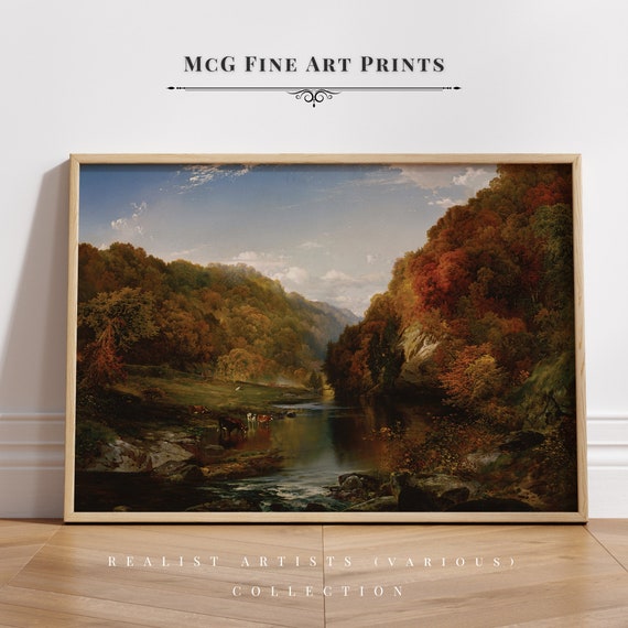 Autumn Afternoon the Wissahickon Gallery Wall Art Print Vintage