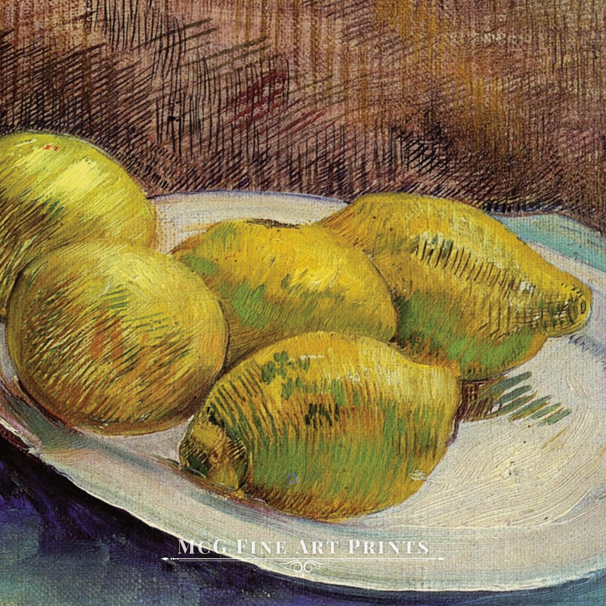 Still Life With Lemons on a Plate Van Gogh Gallery Wall Art Food