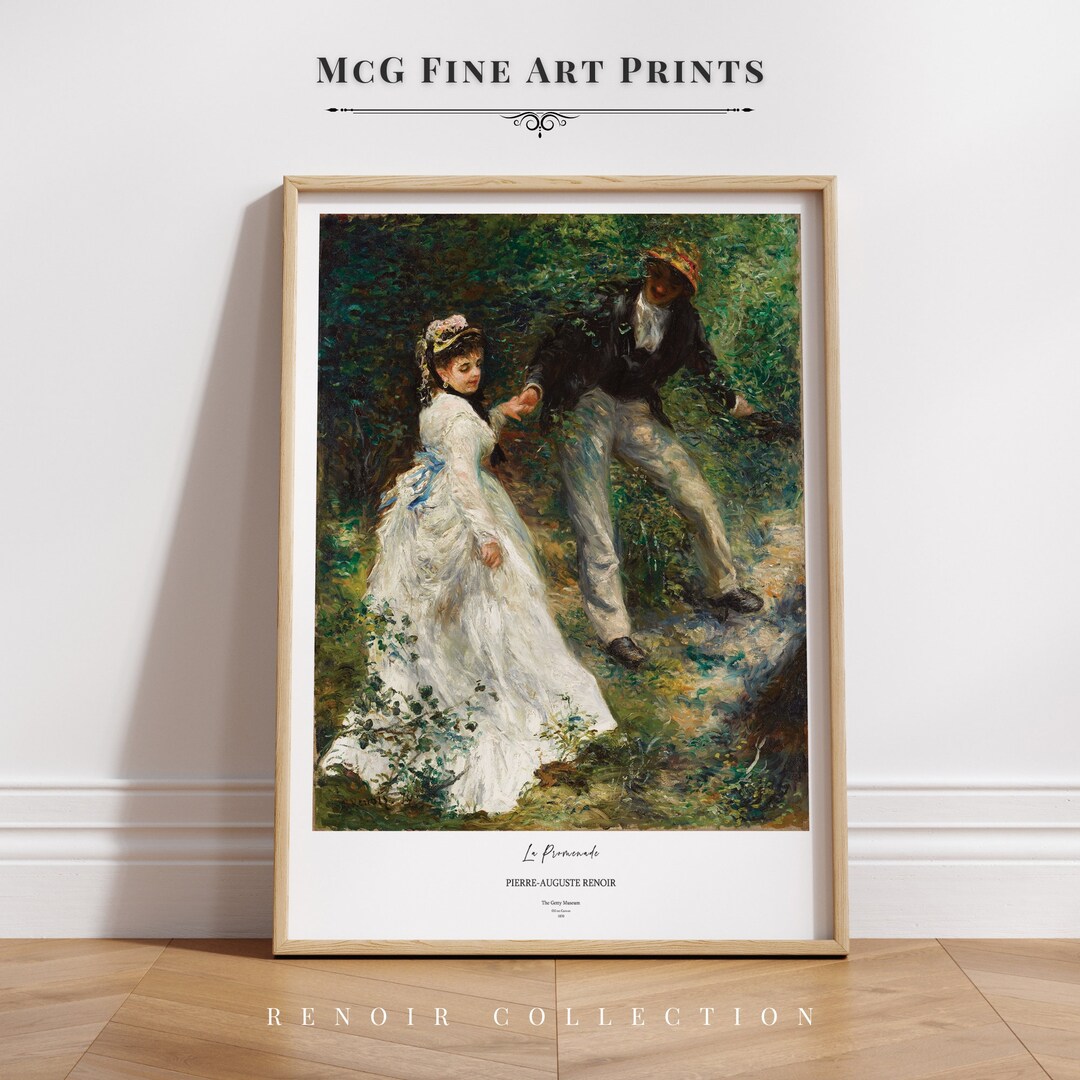 La Promenade Renoir Gallery Wall Art Print Vintage Couple Oil