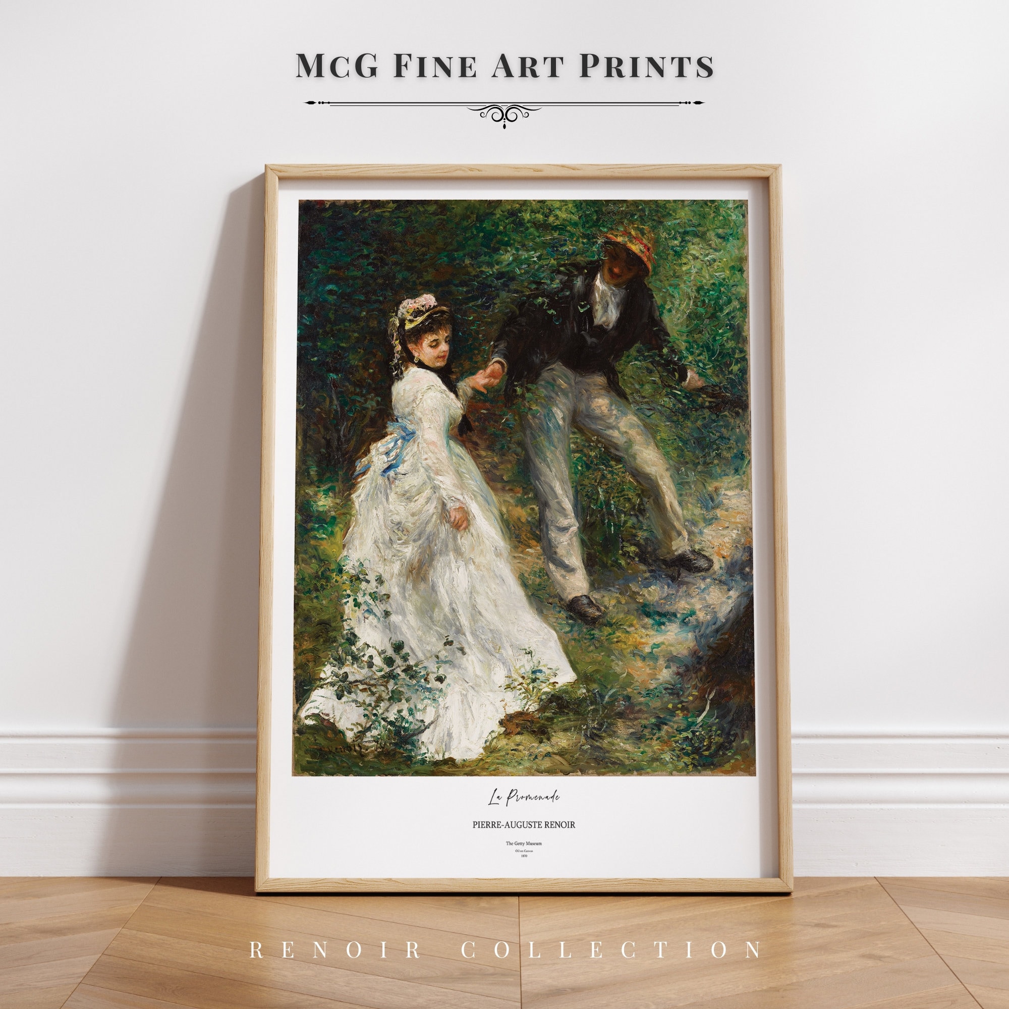 La Promenade Renoir Gallery Wall Art Print Vintage Couple Oil