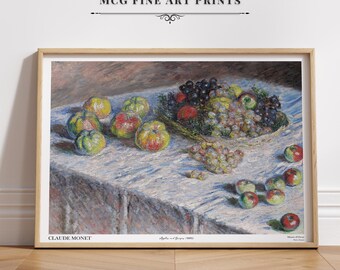 クロード・モネ - リンゴとブドウの印刷可能 | 19世紀フランス美術