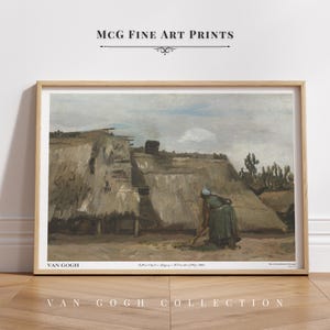 A Peasant Woman Digging in Front of Her Cottage Van Gogh Gallery Wall Art Print Vintage Oil Painting Poster Aesthetic Living Room Decor#021