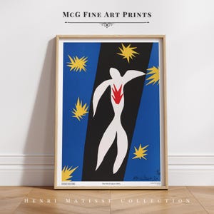 The Fall of Icarus Matisse Gallery Wall Art Print Modern Minimalist Man Portrait Painting Mythology Poster Aesthetic Living Room Decor#2645