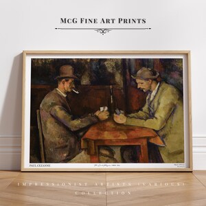 Póster de arte mural de jugadores de cartas, impresión vintage de Cezanne, famosa pintura al óleo de mediados de siglo, decoración de sala de juegos, decoración antigua/PWA n.° 755