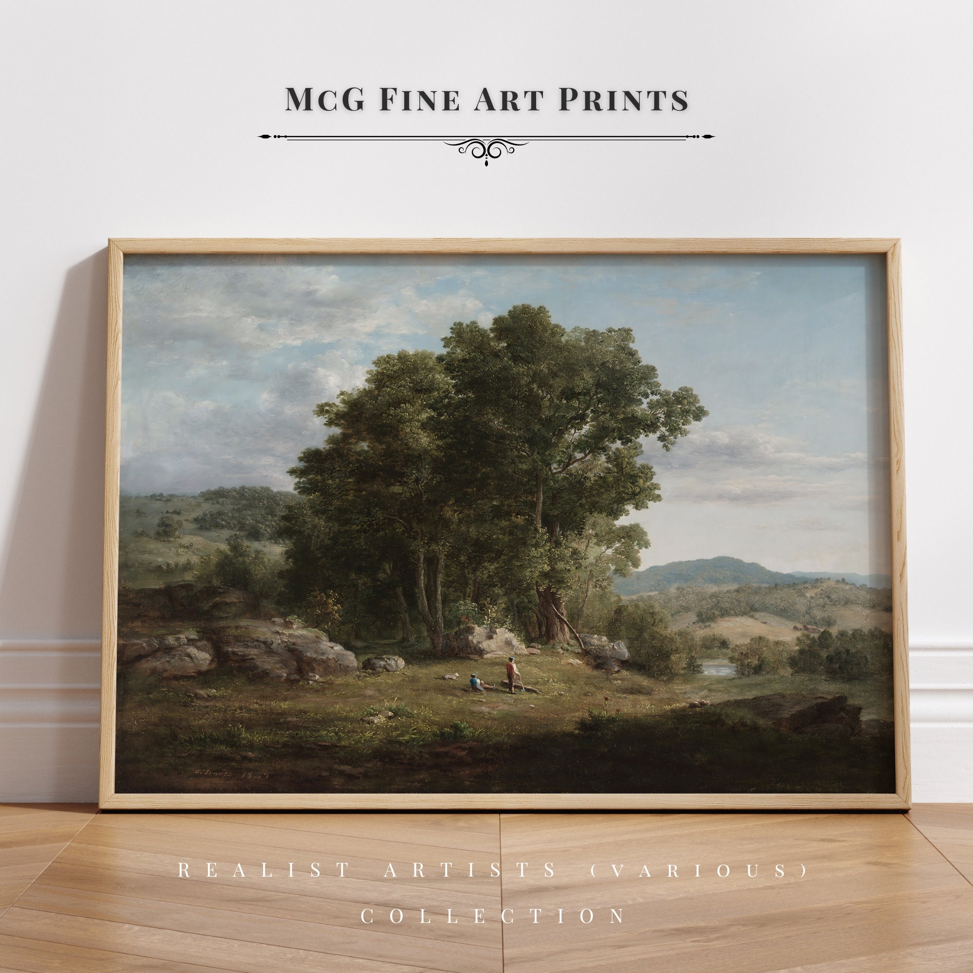 絵画 Forest Hills The Wood Chopper Gallery Wall Art Forest Print Antique