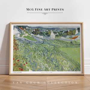 Wijngaarden in Auvers Van Gogh Gallery Wall Art Print Vintage landschap olieverfschilderij poster Esthetisch woonkamer Frans landdecor #114