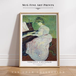 Marguerite Gachet at the Piano Van Gogh Gallery Wall Art Print Vintage Musician Woman Oil Painting Poster Aesthetic Living Room Decor#1798