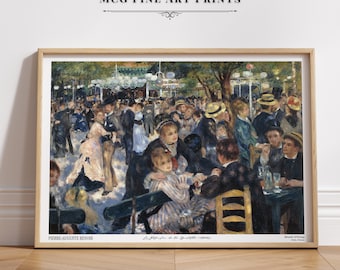 Dance at Le Moulin de la Galette Gallery Wall Art Print Renoir Paris Poster Mid Century Oil Painting Aesthetic Living Room Decor|PWA#016