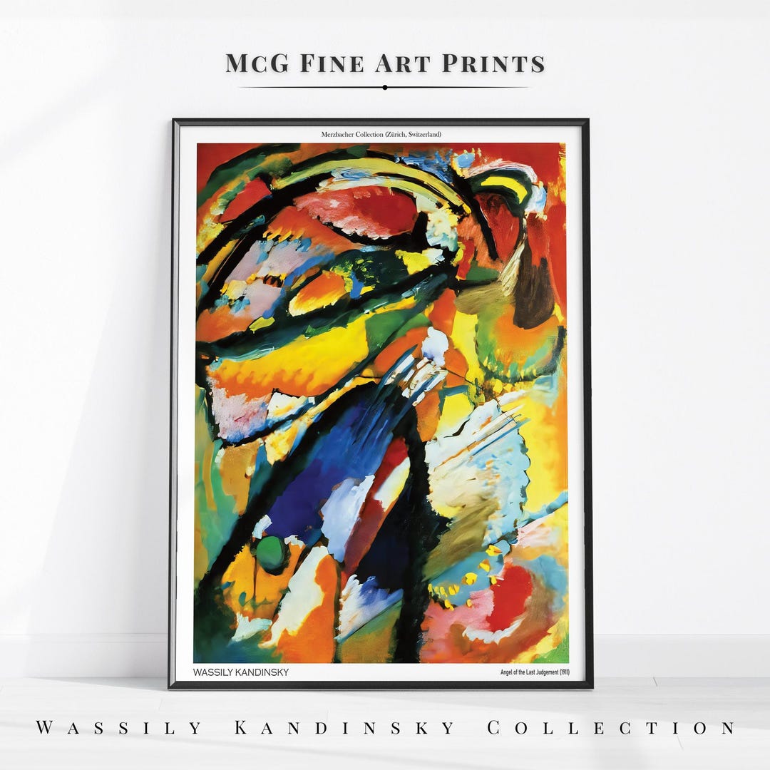 Angel of the Last Judgement Kandinsky Wall Art Print Mid Century