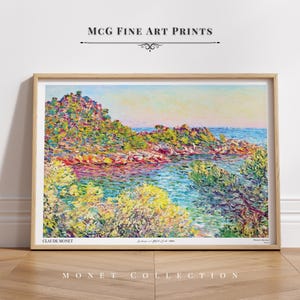 モンテカルロ近くの風景 モネ ギャラリー ウォール アート プリント ヴィンテージ 沿岸 フランス 田舎 海辺 崖 ポスター 美的 リビング ルーム 装飾 #2010