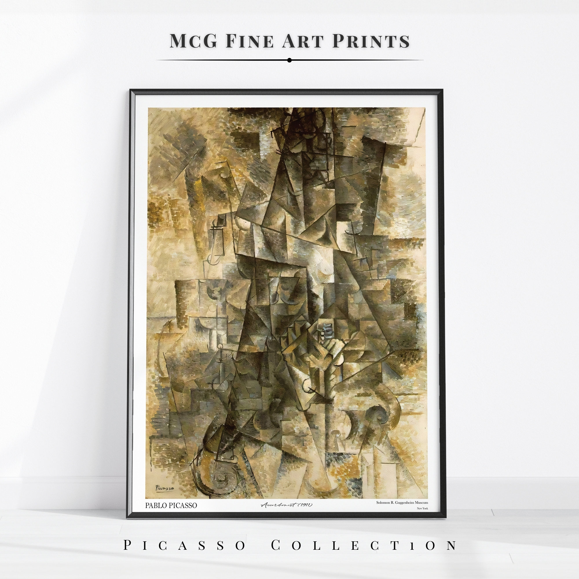 アコーディオン奏者 ピカソ ギャラリー ウォールアートプリント ミッド