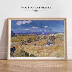 Wheat Fields with Reaper Auvers Van Gogh Gallery Wall Art Print Vintage Landscape Oil Painting Poster Aesthetic Living Room Home Decor#1799