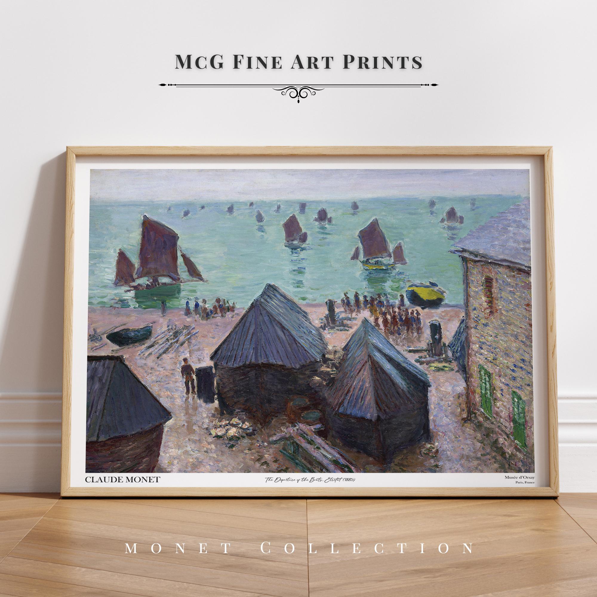 船の出発 エトルタ モネ ギャラリー ウォール アート プリント