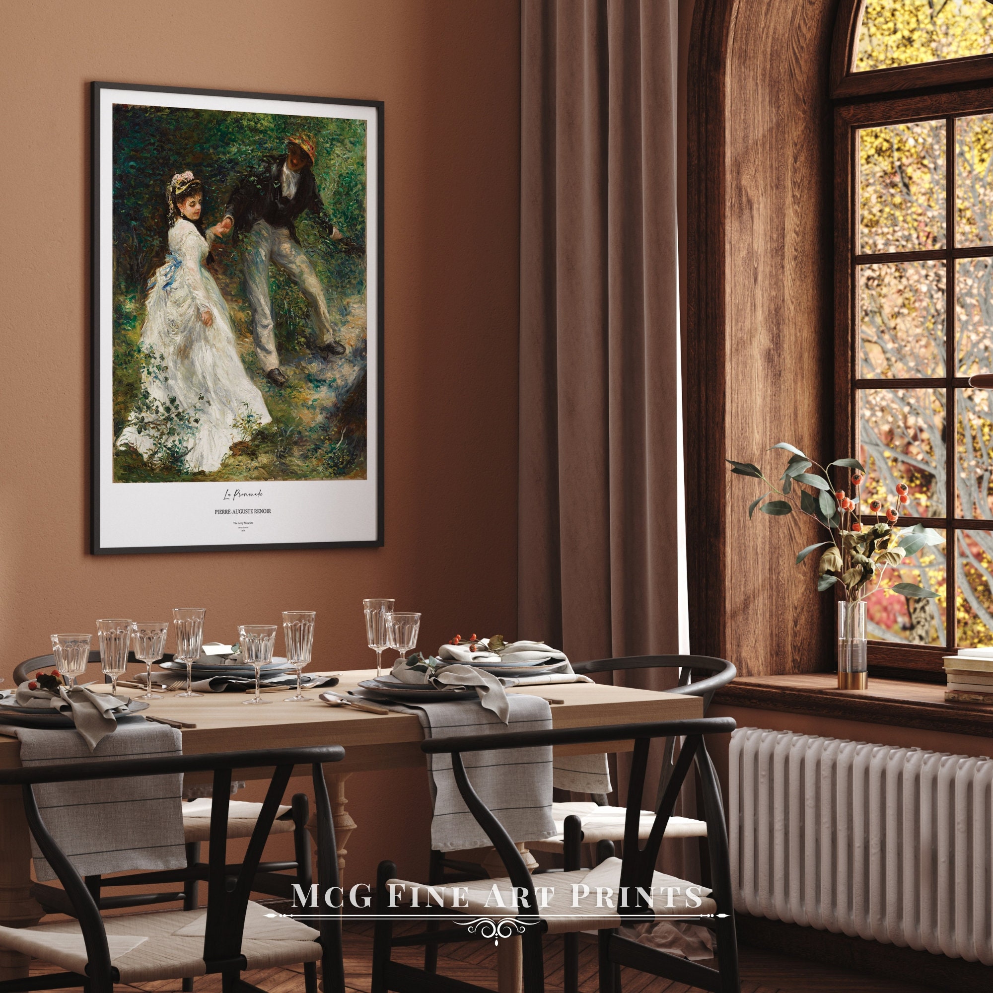 La Promenade Renoir Gallery Wall Art Print Vintage Couple Oil