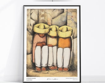 Indians at Rest Gallery Wall Art Print Modernist Indigenous Portrait Mexican Oil Painting Latino Heritage Poster Boho Living Room Decor#411