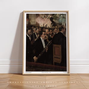 The Orchestra at the Opera Gallery Wall Art Poster Print Vintage Aesthetic Musicians Hall Oil Painting Mid Century Living Room Decor#1663