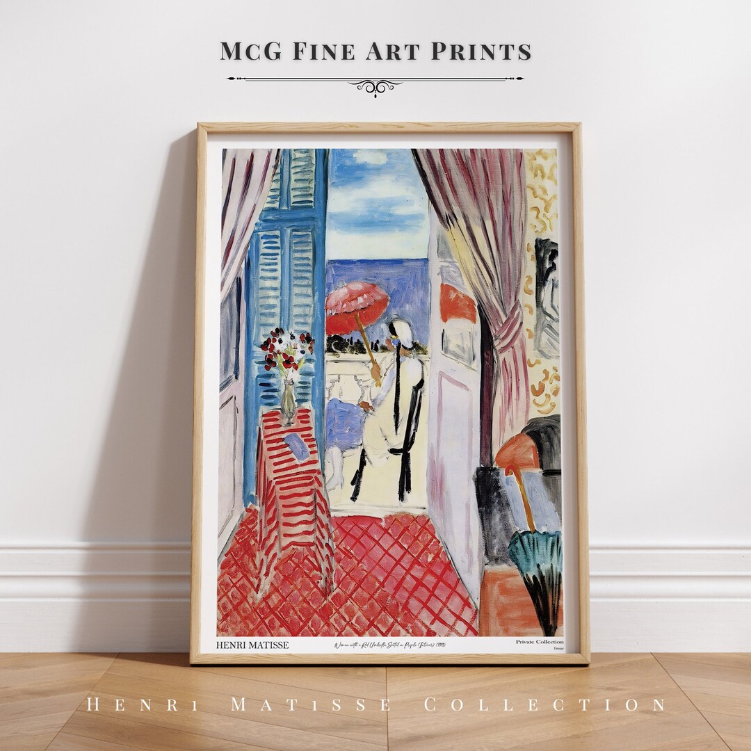 Woman With a Red Umbrella Matisse Gallery Wall Art Print Vintage