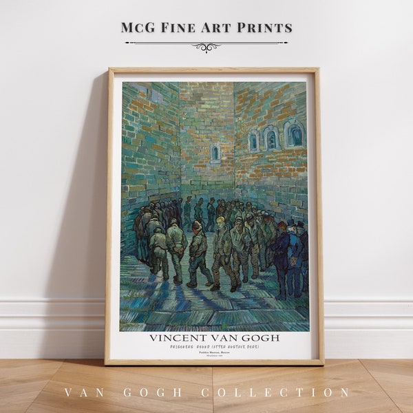 Prisoners Round Exercising Van Gogh Gallery Wall Art Poster Print Vintage Oil Painting Mid Century Aesthetic Living Room Decor|PWA#579