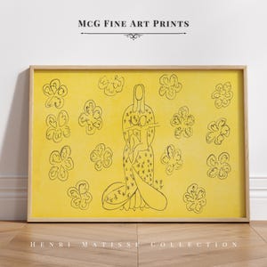 Impresión artística de pared de Matisse, Virgen con el Niño y decoración floral, póster de dibujo abstracto moderno de mediados de siglo, decoración estética para sala de estar n.° 2661