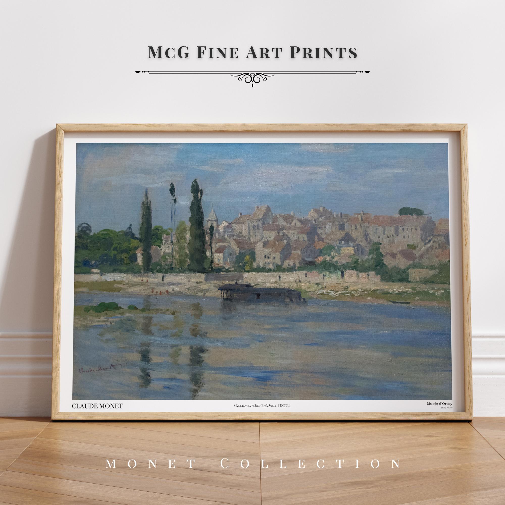 キャリエール サン・ドニ モネ ウォールアートプリント ヴィンテージ フランス 都市景観 油絵 パリ リバーサイド ポスター 美的 リビングルーム 装飾 2879 - 日本