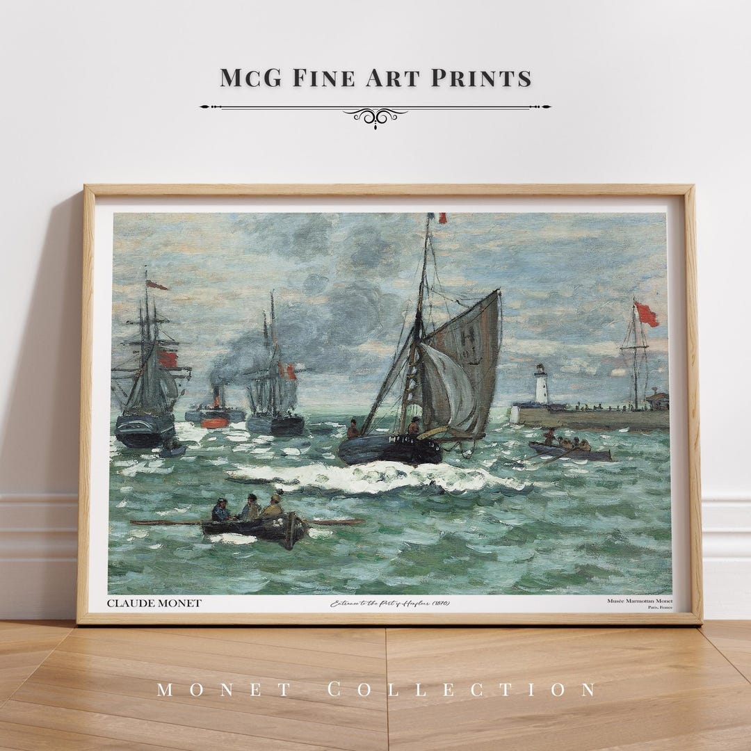 Entrance to the Port of Honfleur Monet Gallery Wall Art Print Vintage French Coastal Oil Painting Poster Aesthetic Living Room Decor2082 - Etsy Japan