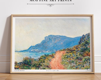 The Corniche near Monaco Monet Gallery Wall Art Print Vintage Coastal Landscape French Country Mid Century Aesthetic Living Room Decor#097