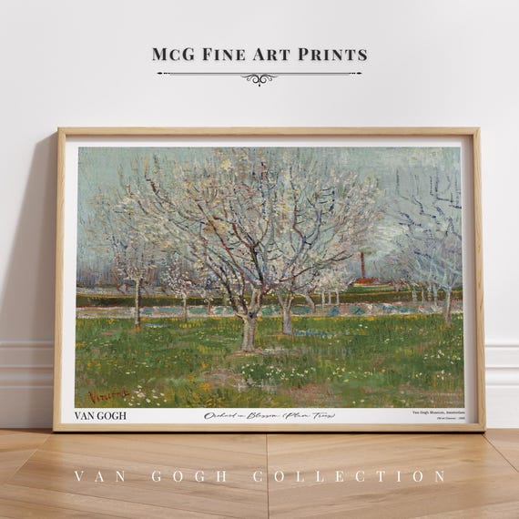 絵画　松木満才　インテリア 果樹園の花が咲く梅の木 ゴッホ ギャラリー ウォールアートプリント
