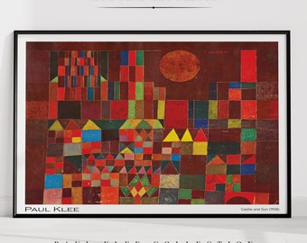 Castle and Sun Paul Klee Print Modern Minimalist Gallery Wall Art Poster Abstract Oil Painting Mid Century Aesthetic Living Room Decor|PA672
