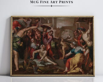 The Raising of Lazarus Art Print Vintage Christian Gallery Wall Decor Digital Download |#626