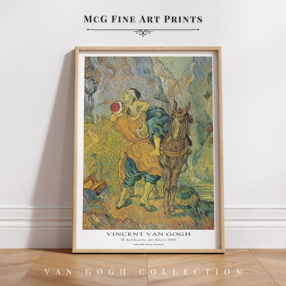 The Good Samaritan Van Gogh Wall Art Print Vintage Mountain