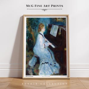 Woman at the Piano Gallery Wall Art Print Vintage Female Musician Oil Painting Poster Mid Century Aesthetic Victorian Living Room Decor#1539