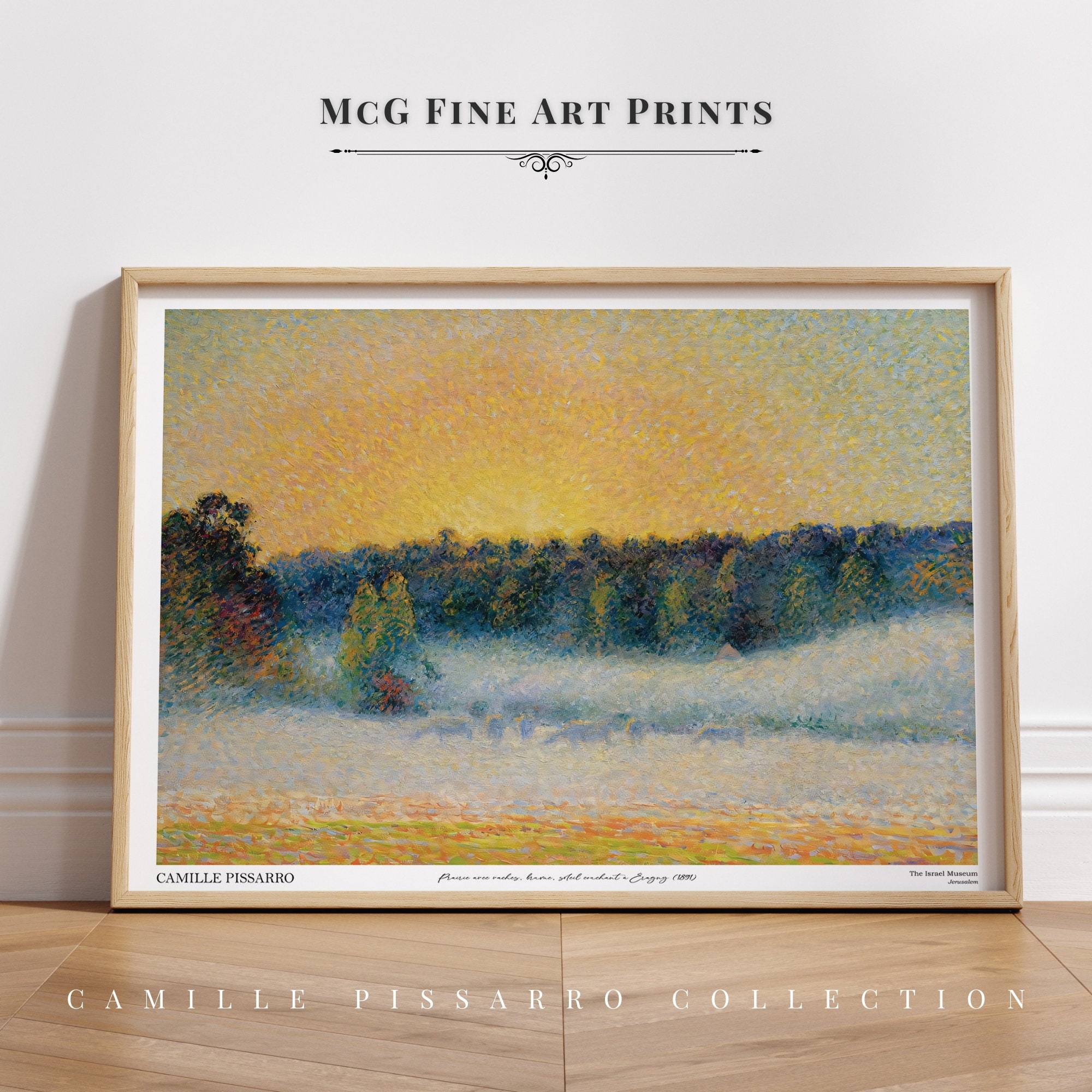Camille Pissarro、Soleil couchant et brou 【公式通販】
