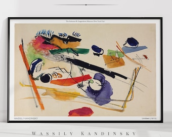 Untitled Kandinsky Gallery Wall Art Print Mid Century Modern Abstract Watercolor Painting Poster Vintage Aesthetic Living Room Decor#1730