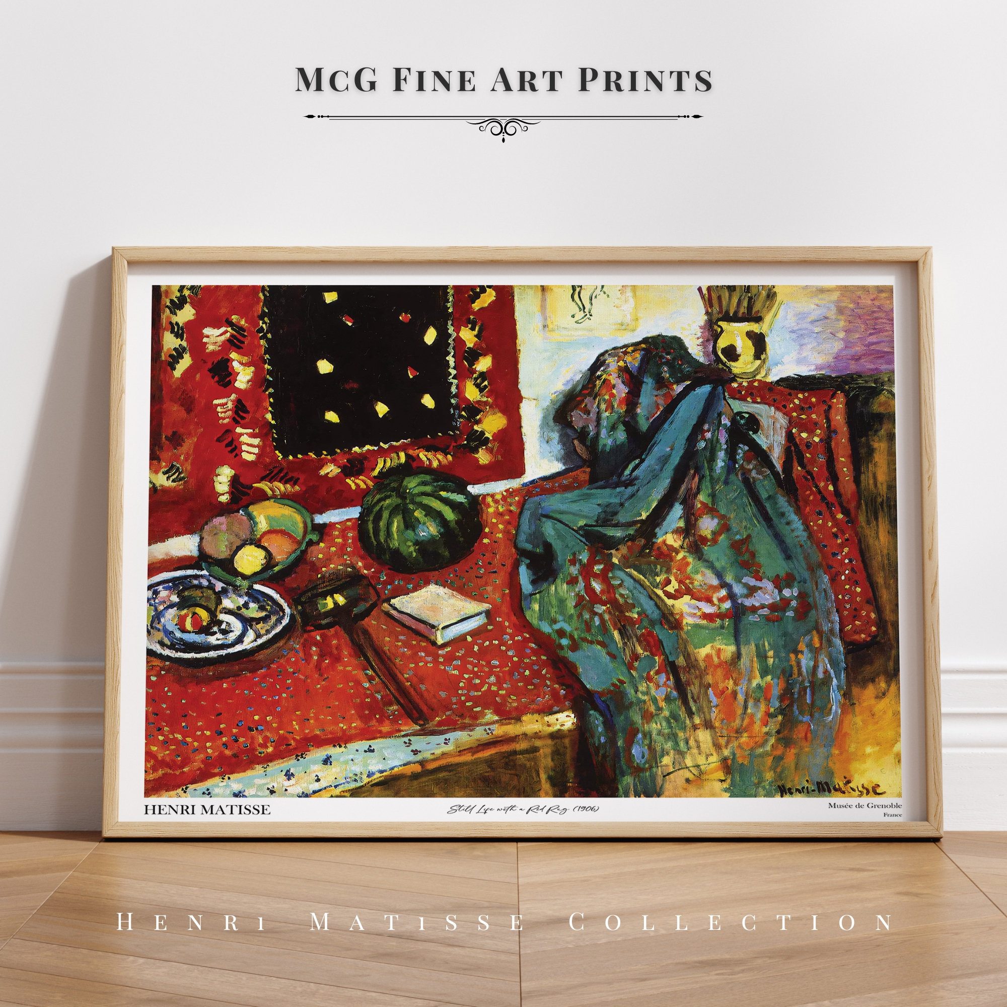 Matisse Still Life Red Rug Art Print Vintage Oriental Oil Painting