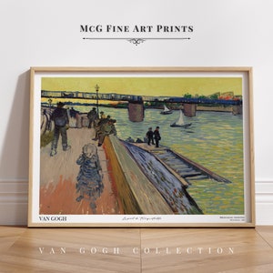 The Trinquetaille Bridge Van Gogh Gallery Wall Art Poster Print Vintage Landscape Oil Painting Aesthetic Living Room Rustic Home Decor|PA586