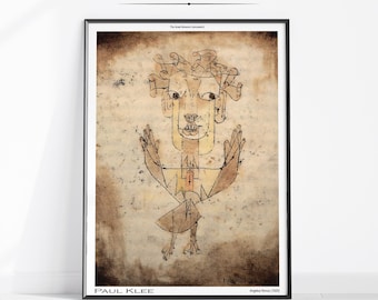 Angelus Novus Paul Klee Print Modern Minimalist Gallery Wall Art Abstract Christian Oil Painting Poster Aesthetic Living Room Decor|PWA#673