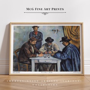 The Card Players Gallery Wall Art Cezanne Print Mid Century olieverfschilderij beroemde gokkers poster vintage esthetische woonkamer game decor #035