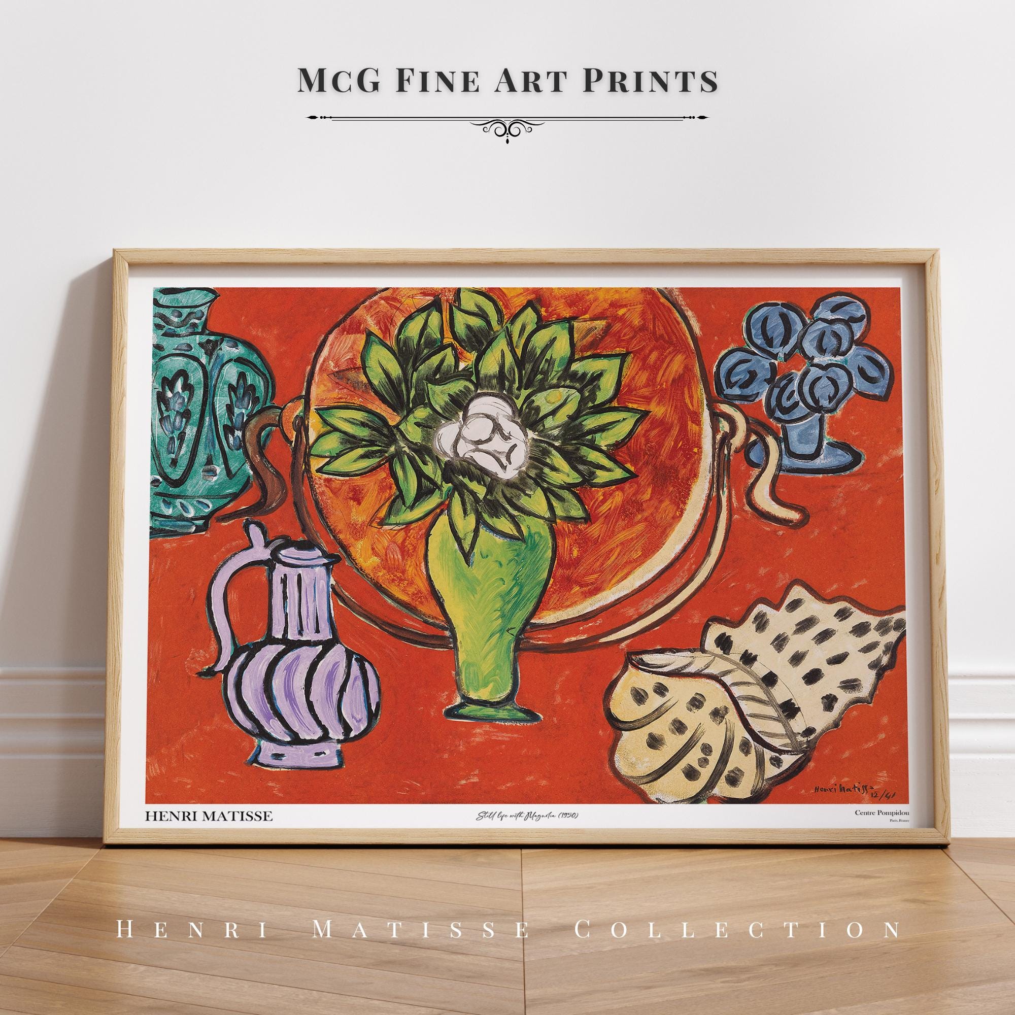 マグノリアのある静物画 マティス ウォールアート フラワープリント