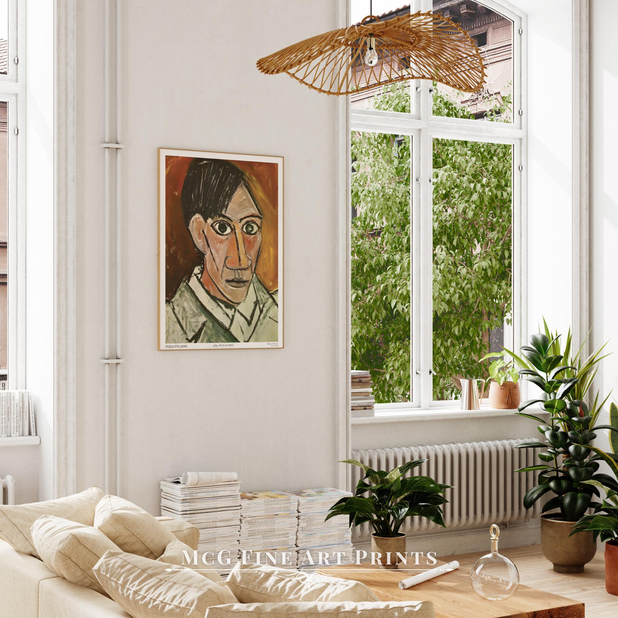 Self Portrait Picasso Gallery Wall Art Print Mid Century Modern