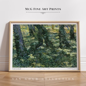 Undergrowth Van Gogh Gallery Wall Art Poster Print Vintage Green Forest Landscape Oil Painting Aesthetic Botanical Living Room Decor|PWA#525